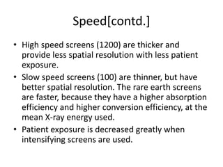 Screen Speed Radiography radio cassettes and screens.pptx