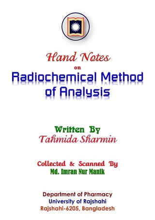 Written By
Department of Pharmacy
University of Rajshahi
Rajshahi-6205, Bangladesh
 