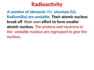 Uranium Radium Radiochemistry Radioactivity PPT Class slide | PPTX