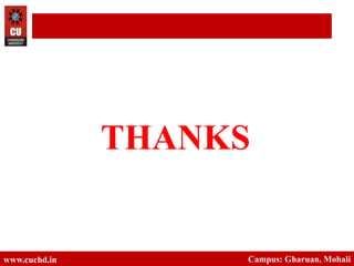 THANKS
www.cuchd.in Campus: Gharuan, Mohali
 