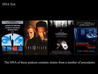 DNA Test
The DNA of these podcast contains strains from a number of precedents.
 