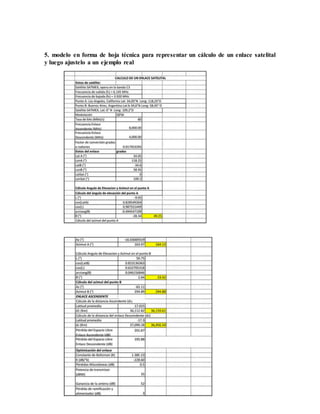 5. modelo en forma de hoja técnica para representar un cálculo de un enlace satelital
y luego ajustelo a un ejemplo real
 