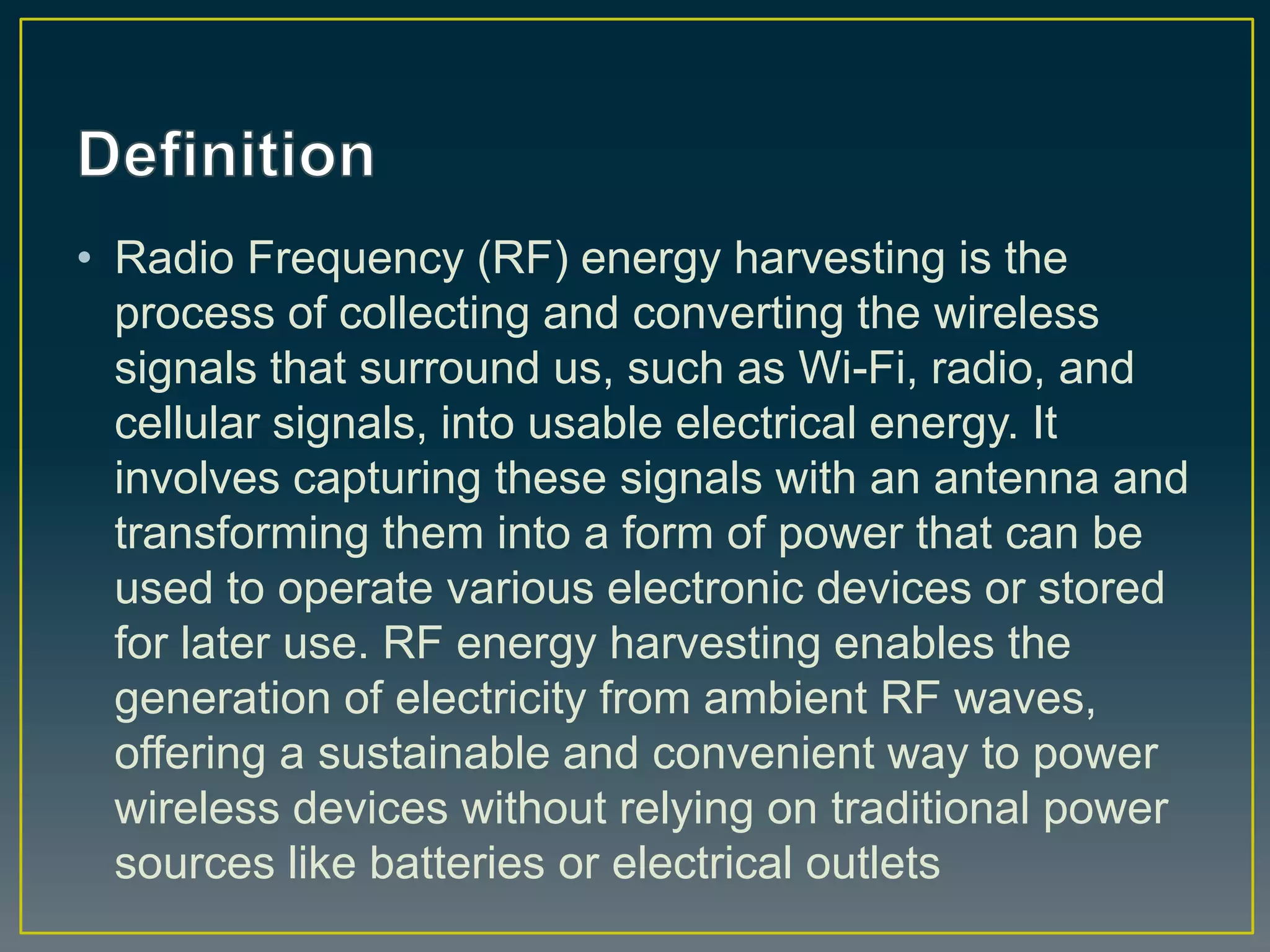 Radio frequency energy harvesting.pptx | Internet of Things | Internet