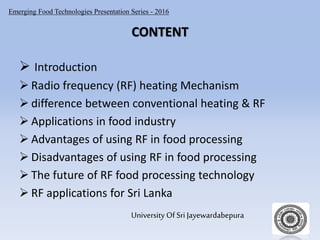 Radio frequency food processing technology | PPTX