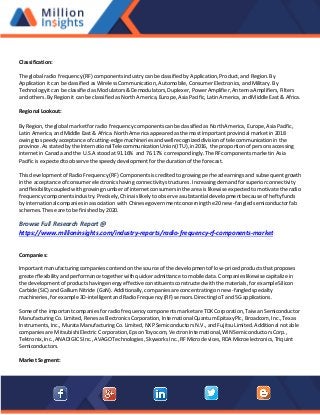 Radio Frequency (RF) Components Market Anticipated Forecast 2025 In Key