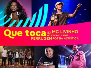 Que tocaFERRUGEM
MC LIVINHOIZA
POESIA ACÚSTICA
MC KEVIN O CHRIS
 