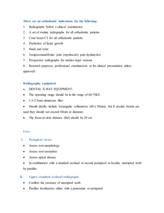 Radiograph guidelines for orthodontists by Almuzian | DOCX
