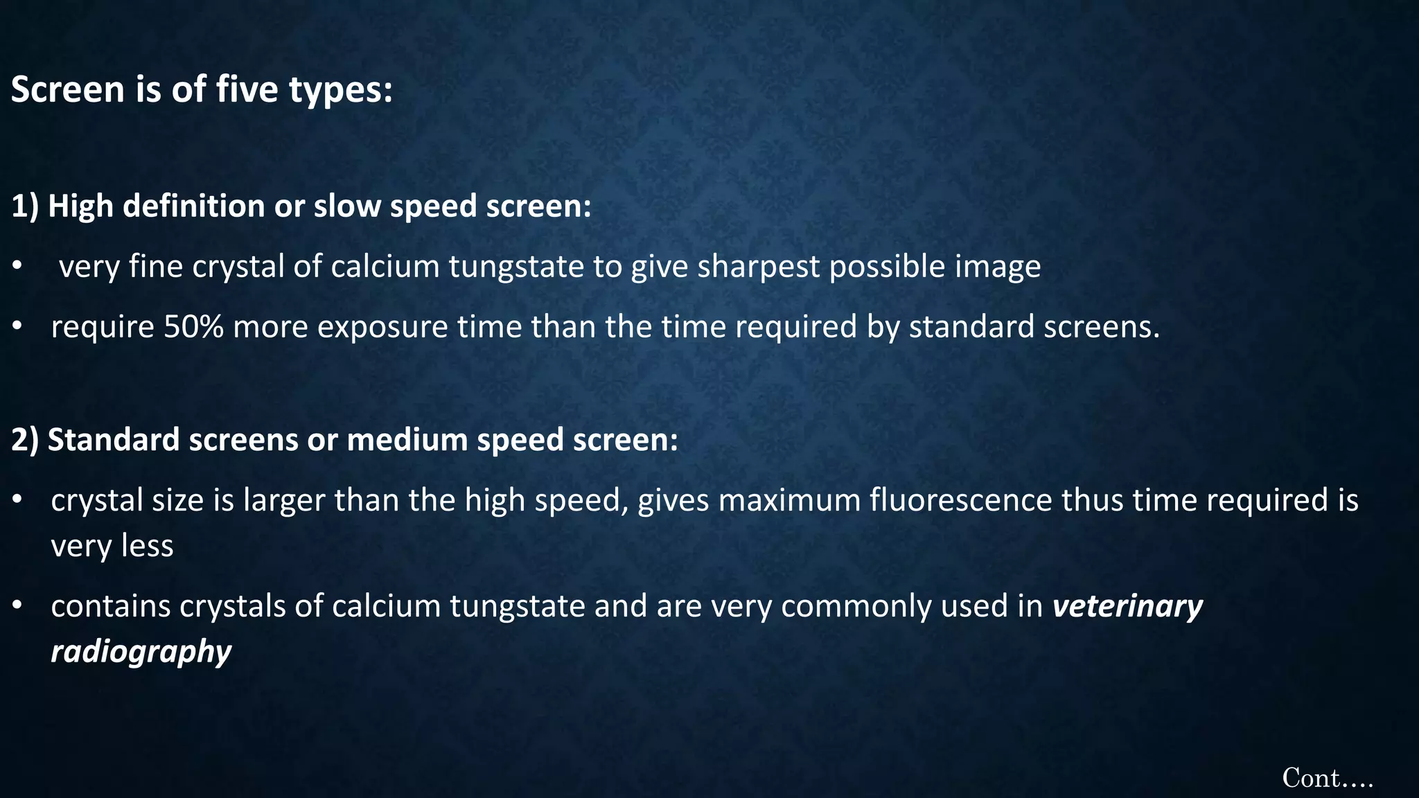 Screen Speed Radiography Radio-graphic accessories | PPTX