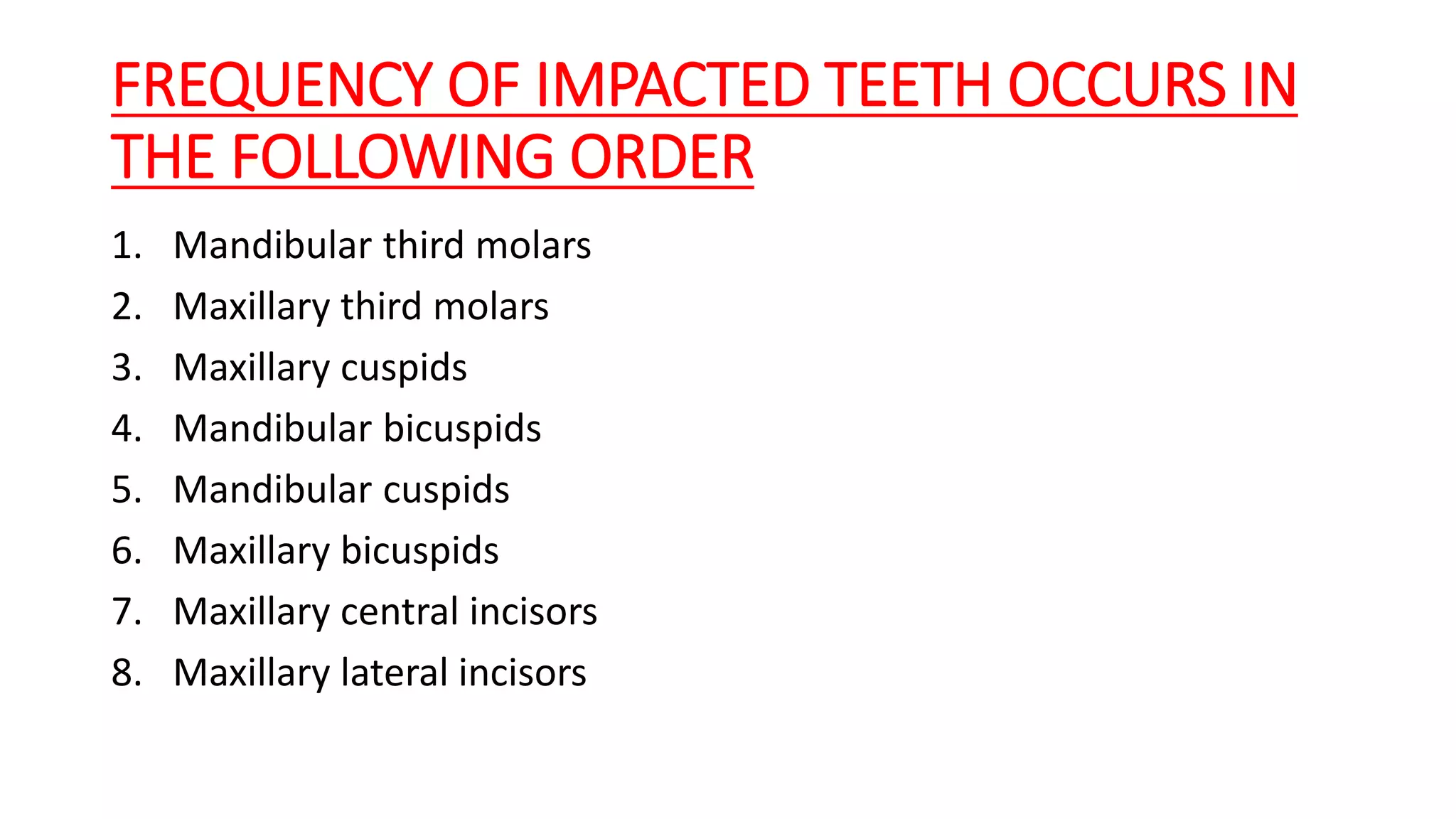 Radiographic assessment of impacted teeth | PPTX
