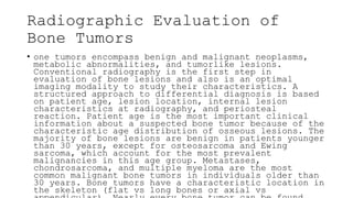 RADIOGRAPHIC EVALUATION OF BONE TUMORS visual data 6