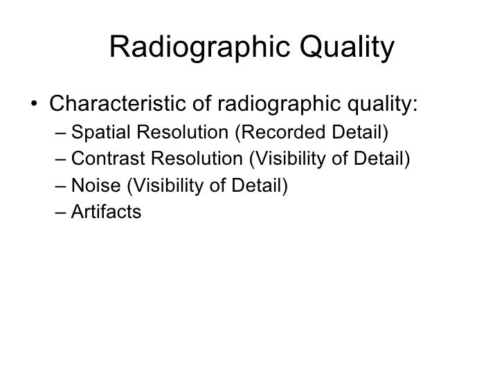 Radiographic exposure and image quality