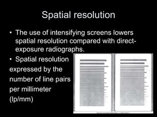 Screen Speed Radiography Radiographic film & intensifying screens w10 | PPTX