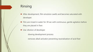 Sequence Rinsing Radiographic processing and dark room | PPTX