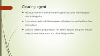 Dissolve Diffuse Radiographic processing and dark room | PPTX