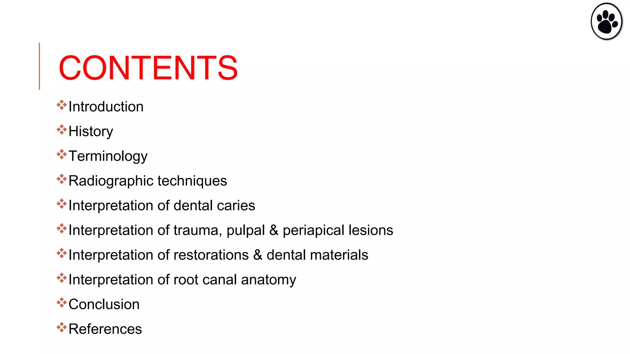 Radiographs in endodontic diagnosis PPT