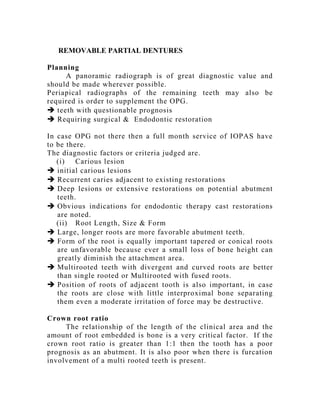 Radiographs in prosthodontics | DOC