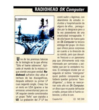 Radiohead. Reseña del disco OK Computer (1997)