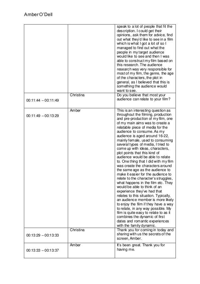 Radio interview script
