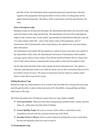 Draft Video Script Journalism Radio journalism and production | DOC