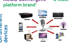 Media Convergent – ‘ a multi
platform brand’
Ondifferent
devices
 
