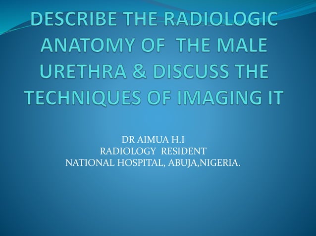 Radiological anatomy of the male urethra and techniques of imaging ...
