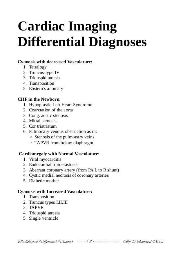 Radiological differential diagnosis by mohammed musa 1st ed