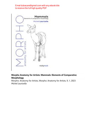 Morpho Anatomy for Artists: Mammals: Elements of Comparative
Morphology
Morpho: Anatomy for Artists, Morpho: Anatomy for Artists, 9, 1, 2023
Michel Lauricella
 