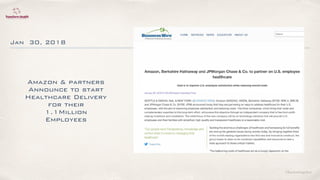 ©lucienengelen
Jan 30, 2018
Amazon & partners
Announce to start
Healthcare Delivery
for their
1.1Million
Employees
 