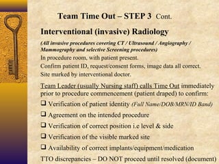 Time Out Checklist Radiology.pdf Radiology safety (3) | PPT