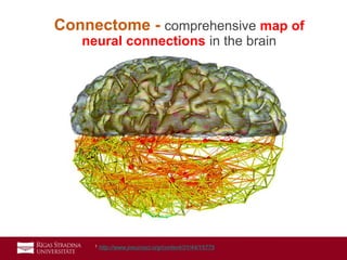 10
Connectome - comprehensive map of
neural connections in the brain
1 http://www.jneurosci.org/content/31/44/15775
 