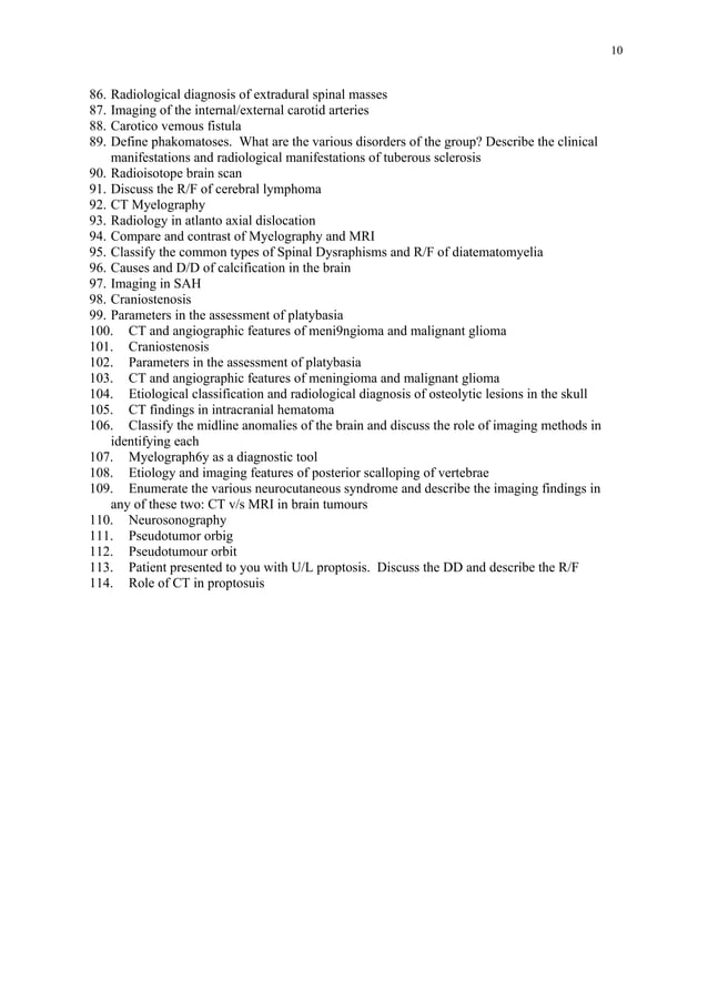 Radiology question bank