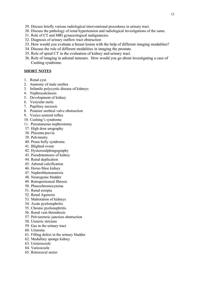 Radiology question bank