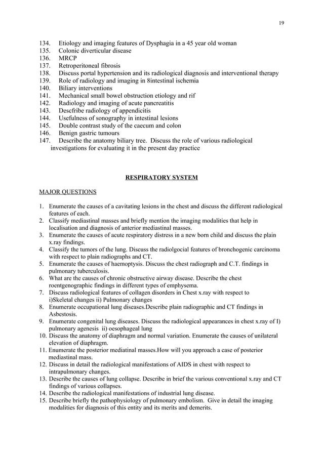 Radiology question bank