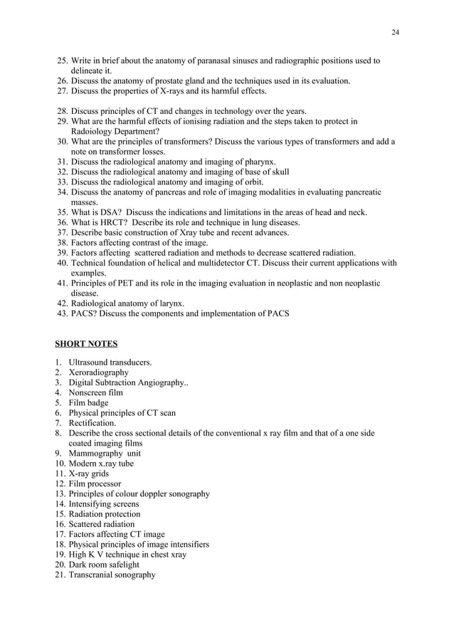 Radiology question bank