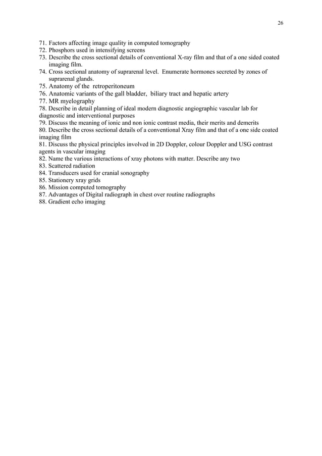 Radiology question bank