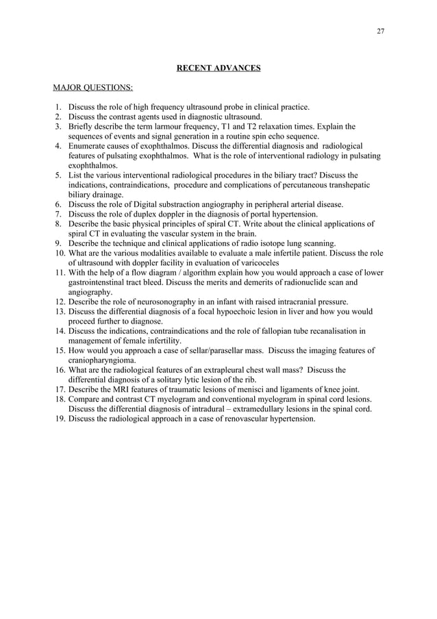 Radiology question bank