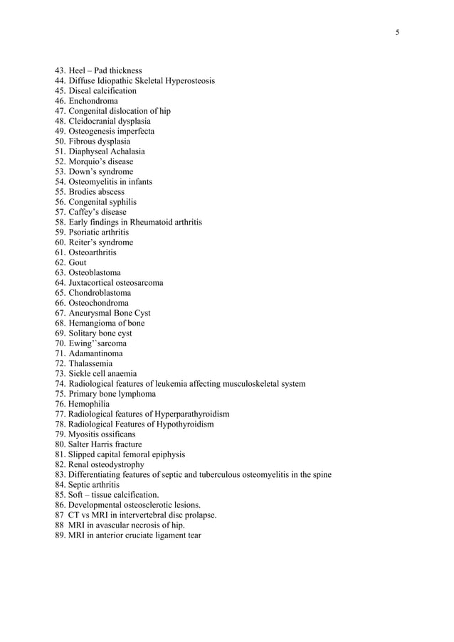 Radiology question bank