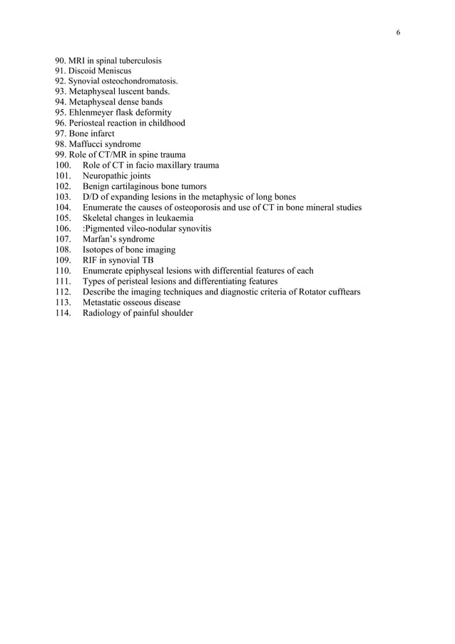 Radiology question bank