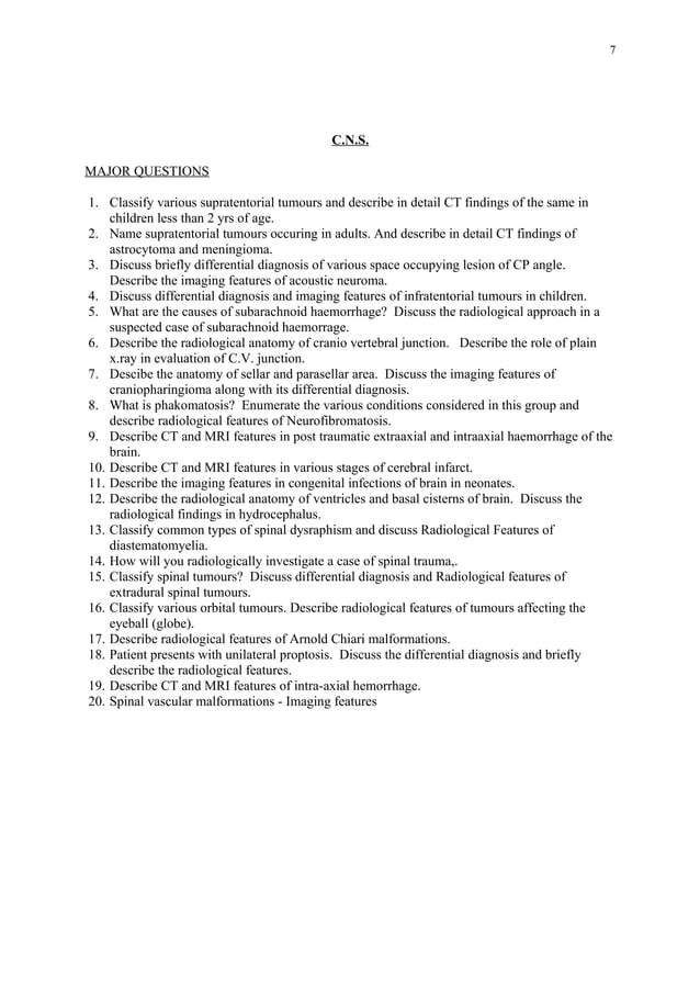 Radiology question bank