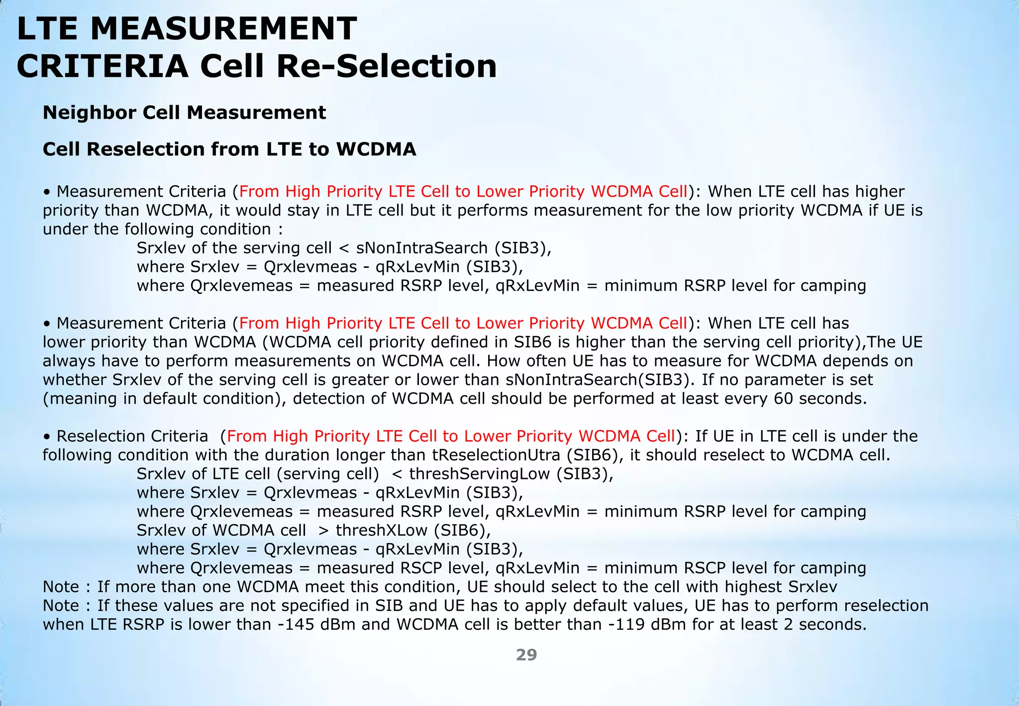 Radio Measurements in LTE | PPTX