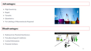 11
 High Sensitivity
 Rapid:
 Versatile:
 Quantitative:
 No Labeling of Macromolecule Required:
 Radioactivity Potential Interference:
 Non-physiological Conditions:
 Limited Information:
 Potential Artifacts:
Advantages:
Disadvantages:
 