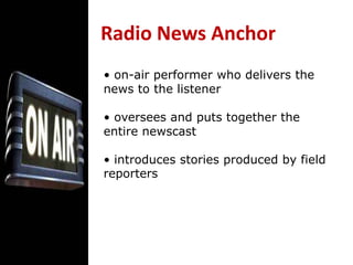 Do not touch important words too lightly.Painting Pictures with Words5. Pay attention to clarity in using actualities. If you play an actuality during the delivery of a newscast, indentify the speaker before and if possible, after the actuality was played*. *’That was Dr. Lourdes Montinola, Chair, FEU Board of Trustees.’