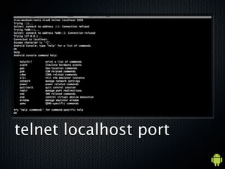 telnet localhost port
 