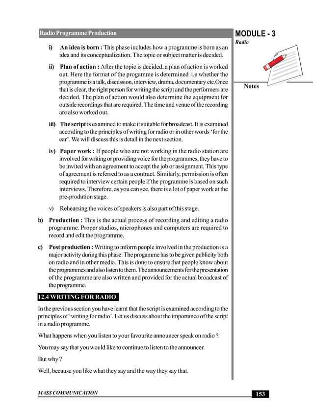 Radio programme production