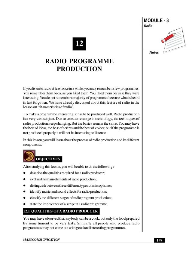 Radio programme production