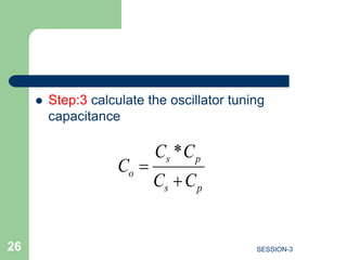  Step:3 calculate the oscillator tuning
capacitance
SESSION-3
26
*
s p
o
s p
C C
C
C C


 