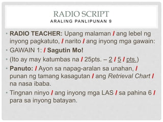 Script Sa Radyo RADIO SCRIPT AP9 SESSION3.pptx
