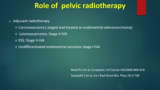  Not well defined
 Our practice: IVBT (same as endometrial cancers)
Brachytherapy in uterine sarcoma
 