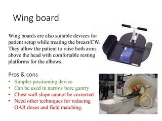 a Patient's positioning on a breast board, without breast bra