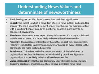 News Values Examples RADIO TV NEWS REPORTING-1.pptx mcm218... | PPTX
